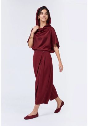 High-Waist Wrap Effect Trousers