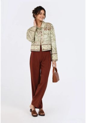 High-Waist Straight Trousers