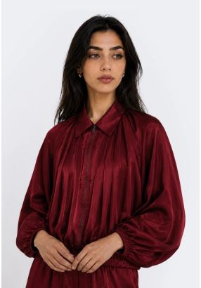 Batwing Sleeve Satin Jacket