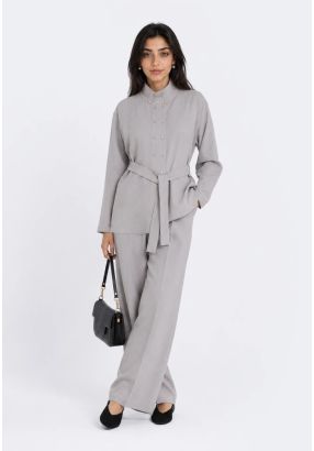 Crinkled High Waist Trousers