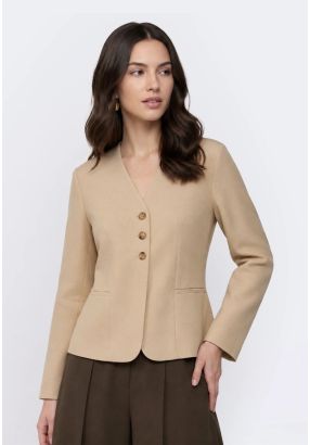 Solid V-Neck Blazer