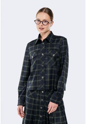 Checked Embroidered Detail Shirt