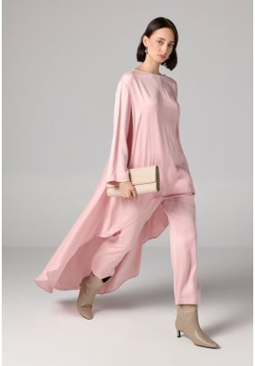 Solid Elastic Waist Trousers