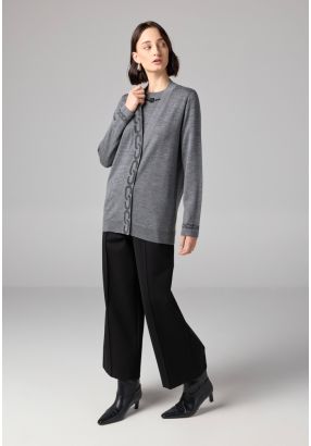Solid High Waist Trousers