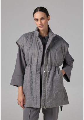 Solid Quilted Sleeveless Gilet