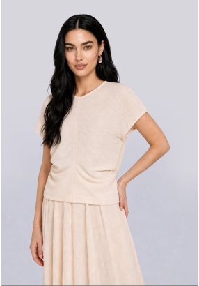Sleeveless Crinkled Solid Top