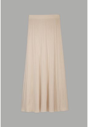 Elastic Waistband Knitted Maxi Skirt