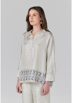 Printed Long Sleeve Blouse