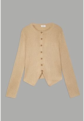 Solid Knitted Lurex Cardigan