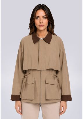 Contrast Collar Jacket
