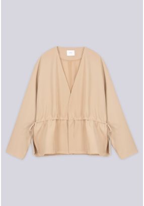 Side-Tie Open Solid Jacket