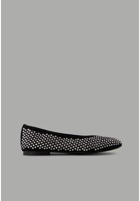 Mesh Strass Embellished Ballerinas