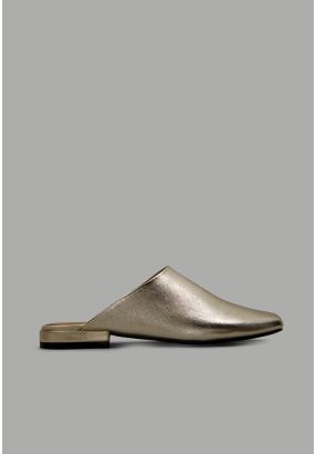 Metallic Square Toe Mules