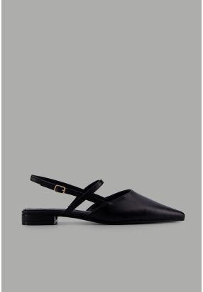 PU Leather Strap Sling Back Flats