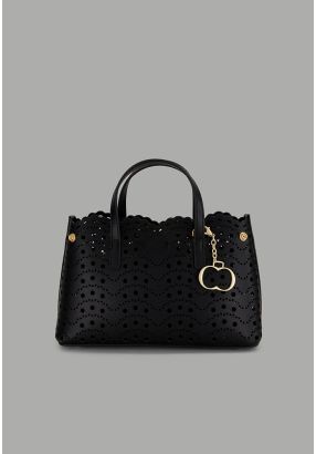PU Leather Schiffli Handbag