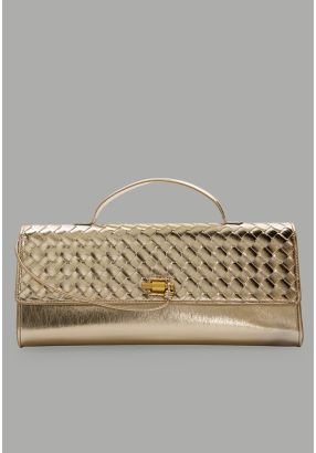 Top Handle Metallic Clutch
