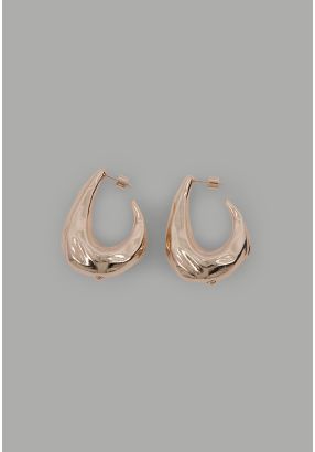 Sleek Golden Metallic Earrings