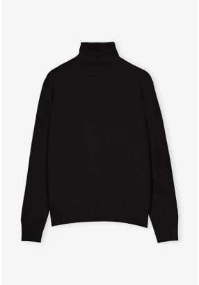 Single Tone High Neck Knitted Top