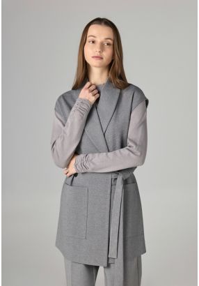 Shawl Collar Front Pocket Gilet