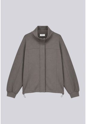 Solid Relaxed Fit Jersey Jacket