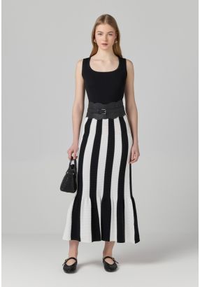 Sleeveless Contrast Striped Dress