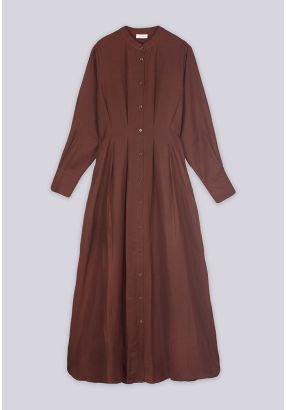 Solid Dress with Gathered Waist Detail