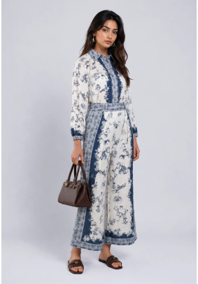 Printed Straight Leg Trousers