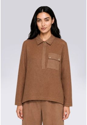 Solid Long Sleeve Mesh Shirt