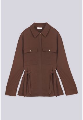 Solid Front Flap Pocket Jacket