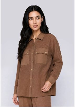 Long Sleeve Knitted Mesh Shirt