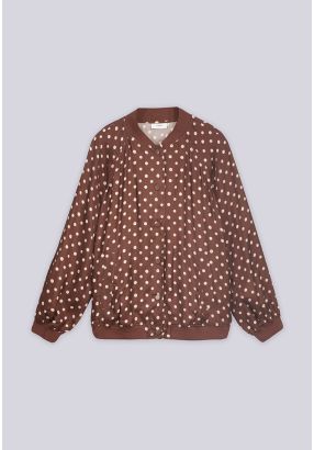 Long Reglan Sleeve Polka Dot Jacket