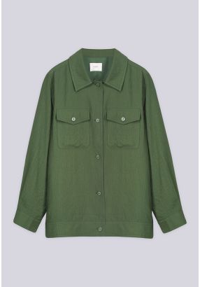 Textured Front Pockets Jacket