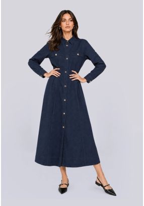 Long Sleeve Denim Shirt Dress