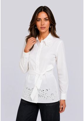 Basic Shirt With Laser-Cut Details