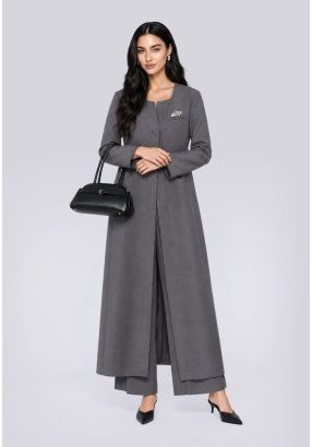 Stitched Details Maxi Coat