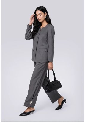 Front-Pleated Formal Trousers