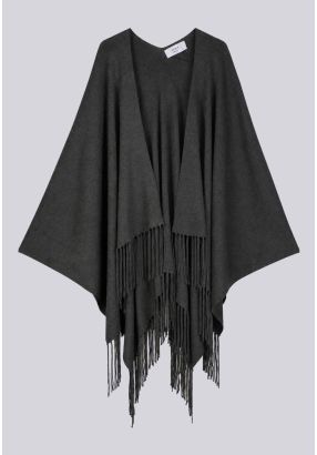 Knitted Poncho With Tassels