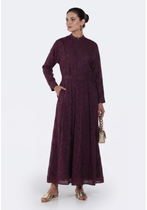 Pleated Jacquard Skirt