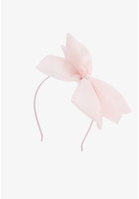Crystal Ribbon Mesh Bow Headband