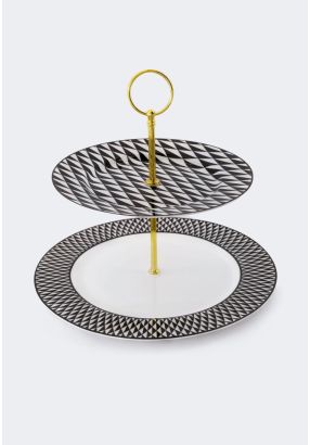 Bone China Two-Tier Cake Stand