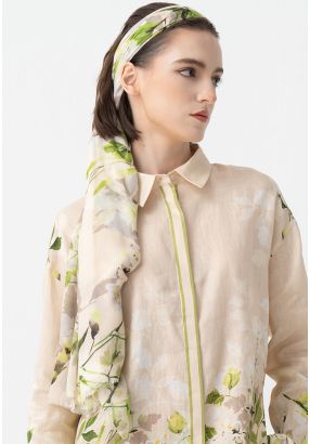 Floral Printed Tassel Scarf