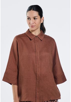 Kimono Sleeves Loose Fit Shirt