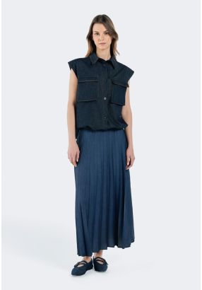 Pleated Flared Skirt