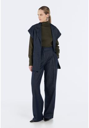 Wide Leg Denim Trousers