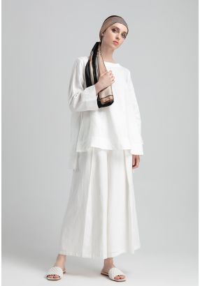 Solid Color Linen Wide Leg Pants
