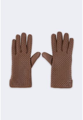 Quilted Genuine Leather Gloves