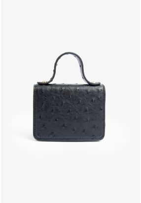 Ostrich Textured Micro Crossbody Bag