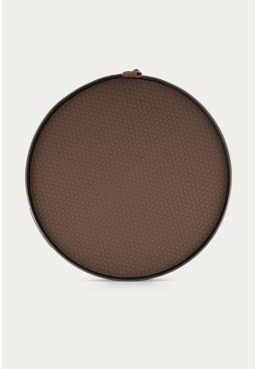 Round Tray With Leather Details