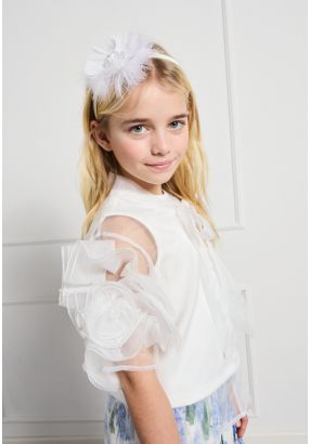 Beaded Floral Faux Feather Headband