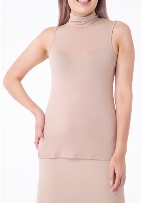 High Neck Sleeveless Basic Top -Sale